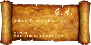 Gubek Alexandra névjegykártya